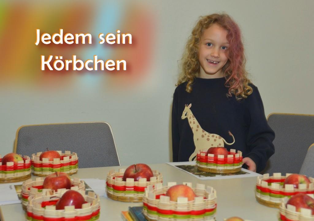 Jedem Sein Körbchen - Kind mit fertigen Körbchen