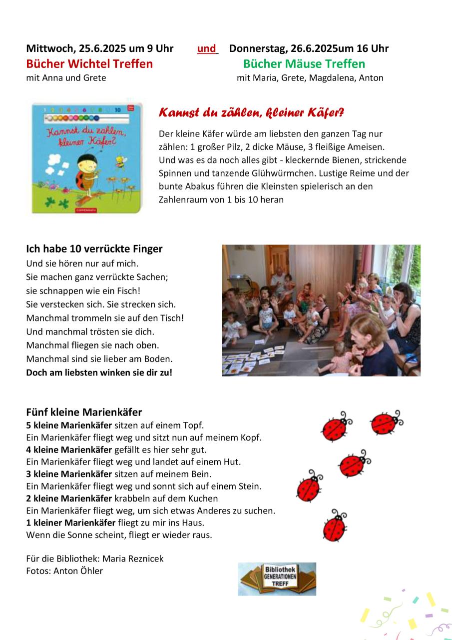 Kannst du zählen, kleiner Käfer?