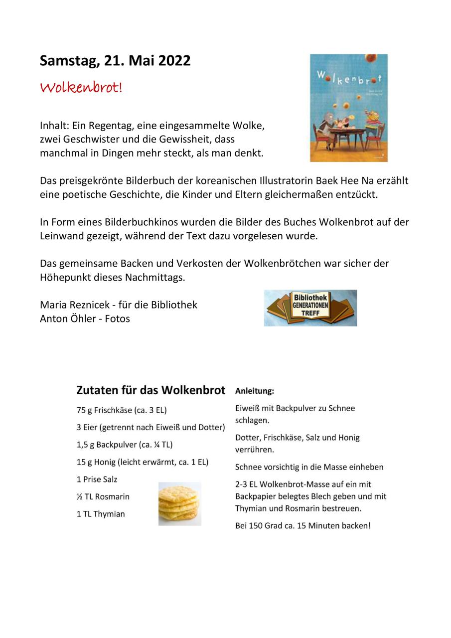 Wolkenbrot Einladung